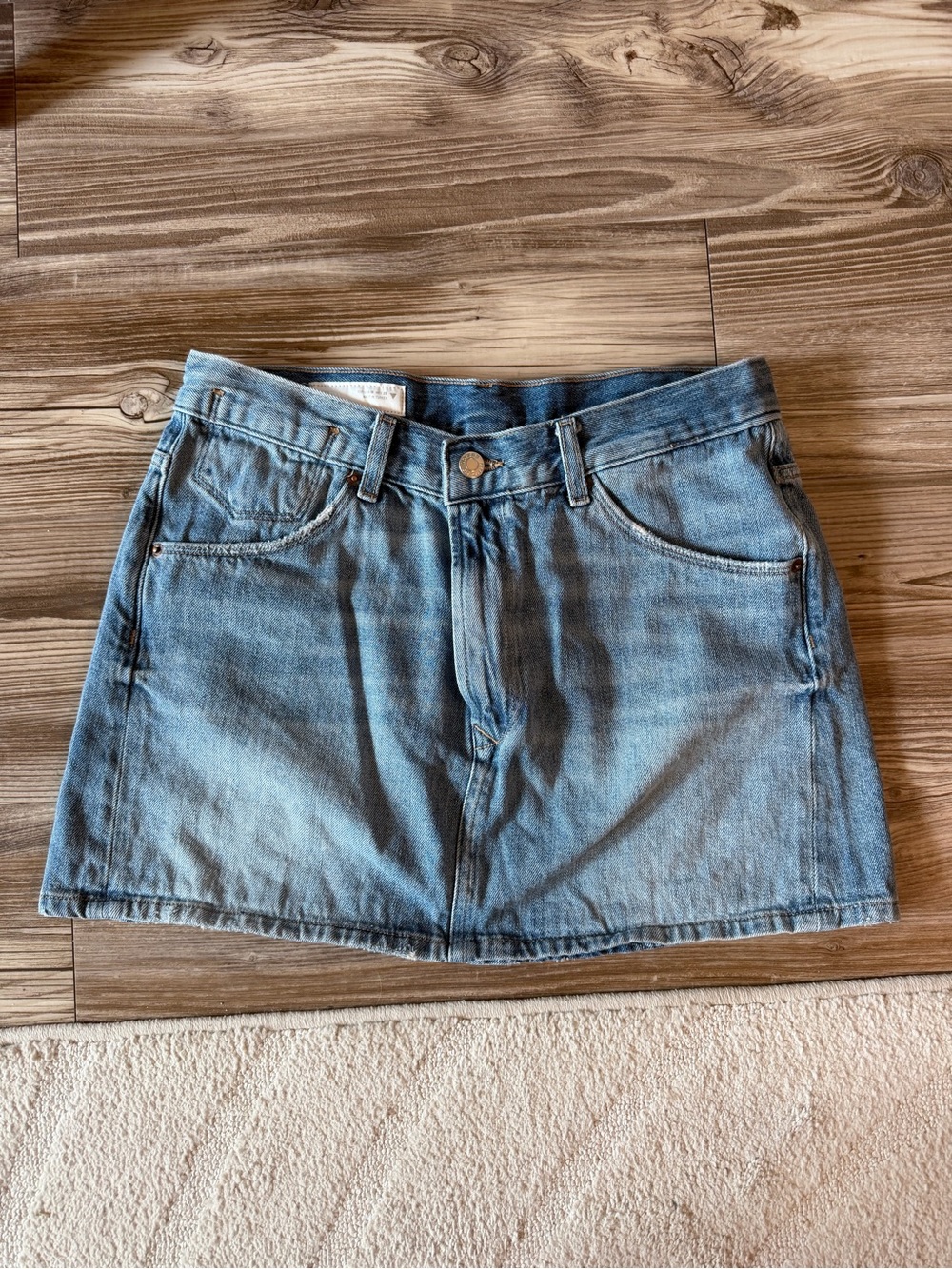 Zara Light Blue Denim Mini Skirt